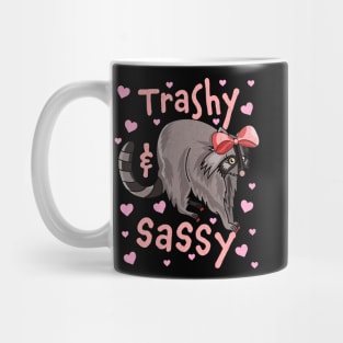 Trashy and Sassy Funny Raccoon Cute Hearts Garbage Trash Mug